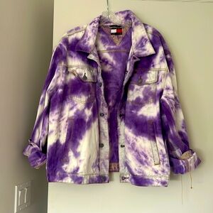 Tommy hilifiger purple tie dye oversized jacket